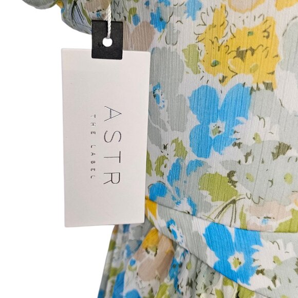 ASTR The Label Pleated Cold Shoulder Midi Dress, Abstract Floral, Guest Dress, S - Picture 4 of 10